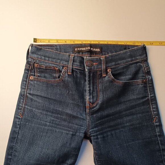Express Denim Jeans Size 0 Skinny Mia Mid Rise Medium Wash - Picture 6 of 9